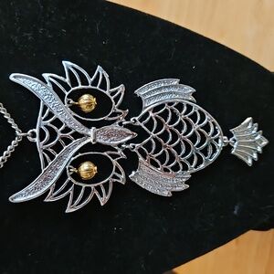 Elegant Silver Owl Pendant Necklace Jewelry